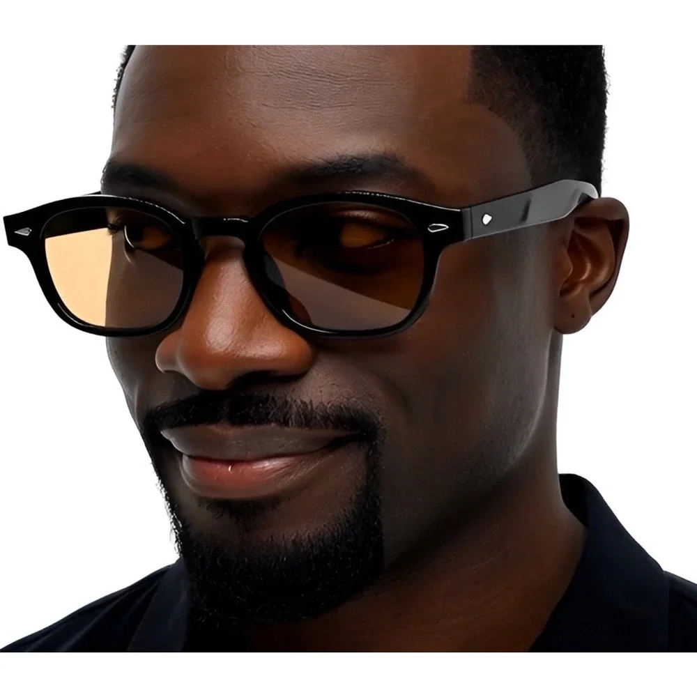 Mens‎ Black Frame  Style Sunglasses Redish  Tinted Lenses Sophisticated Shades